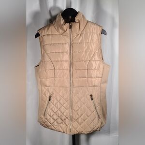 Ci Sono Beige Quilted Vest